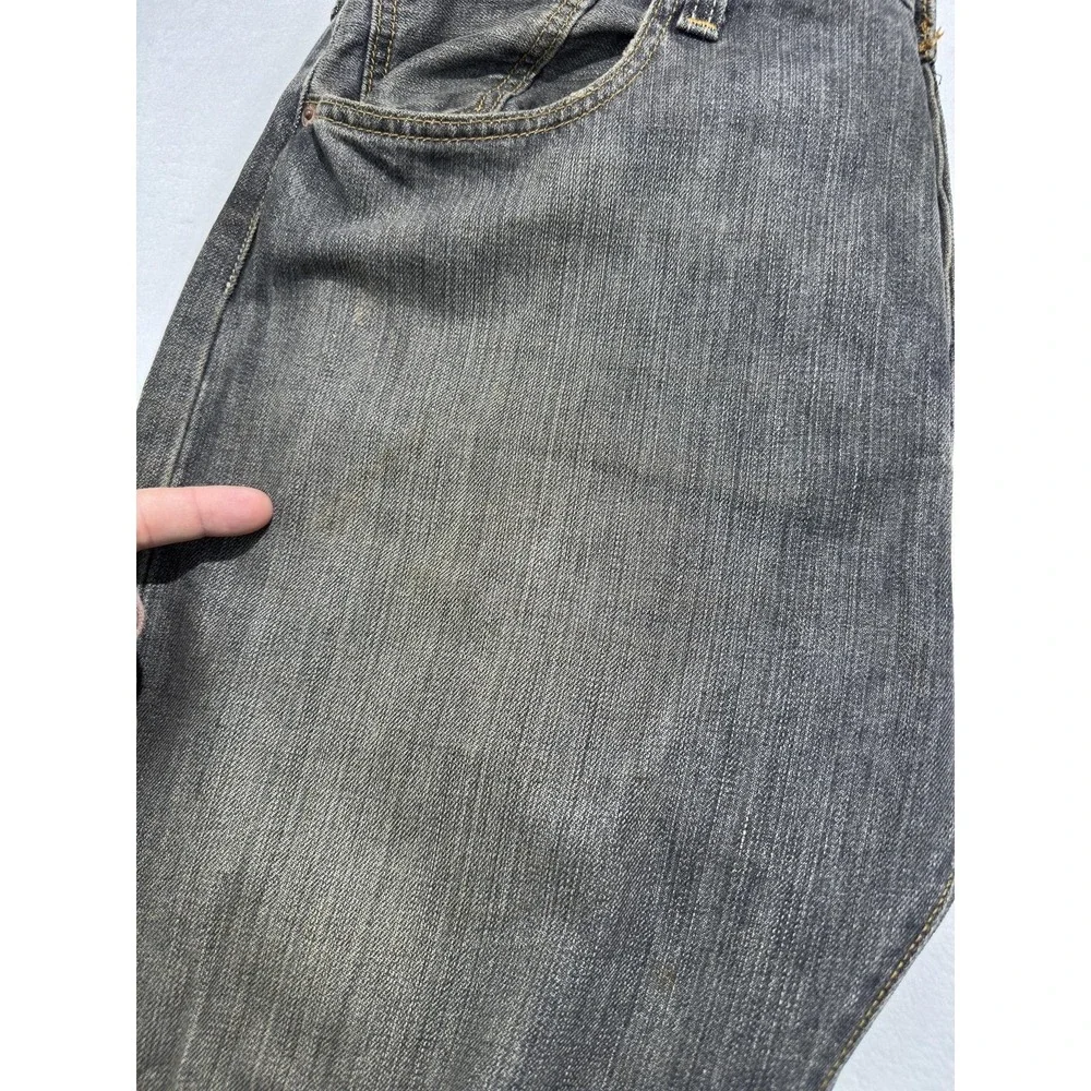 Levis 501 Jeans Mens 38x34 Gray Button Fly Straight Leg Denim Charcoal Wash XX